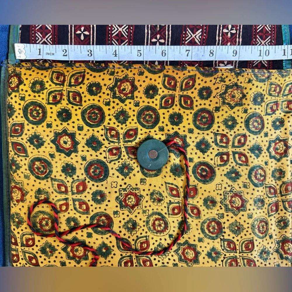 Vintage Handmade Leather Ipad Clutch- Bohi Tribal Pattern- Unique Piece